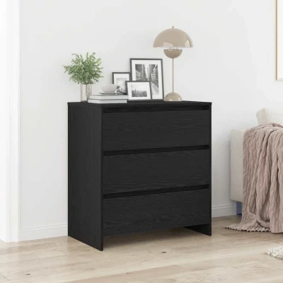 Afbeelding van vidaXL Dressoir 70x41x75 cm bewerkt hout zwart eikenkleur