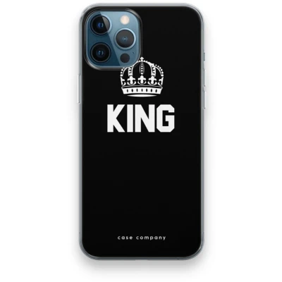 Afbeelding van Case Company® hoesje geschikt voor iPhone 12 Pro King zwart Soft Cover Telefoonhoesje Bescherming aan alle Kanten en Schermrand