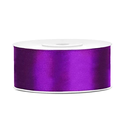 Afbeelding van Satijnlint, polyester, strik en geschenkverpakking, 6/12/25/38/50/100 mm x 25 m (maat 38 m) kleur: paars)