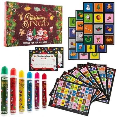 Afbeelding van KreativeKraft Kerst bingospel, familiespellen voor kinderen en volwassenen, school, kantoor, feest, kerstcadeaus