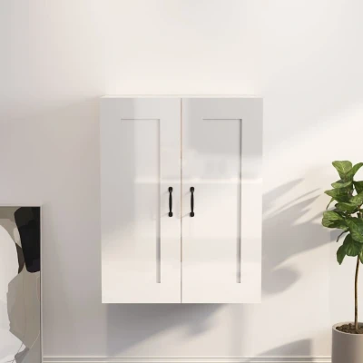 Afbeelding van Hangkast 69,5x32,5x90 cm hoogglans wit