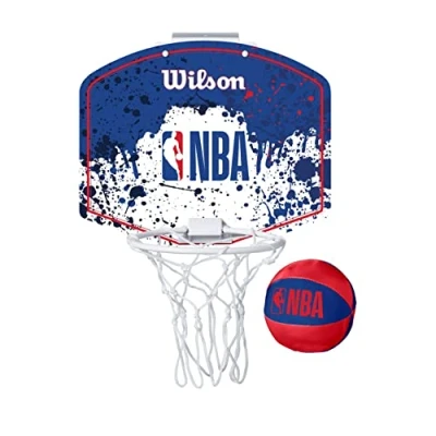 Afbeelding van Wilson mini Basketbalring Nba Blauw/rood 2 delig