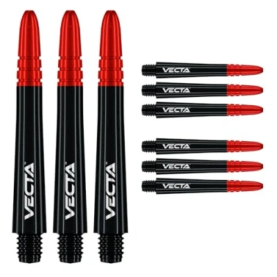 Afbeelding van Winmau Vecta Black Red Dart Shafts Medium