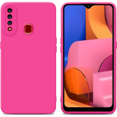 Afbeelding van Cadorabo Hoesje geschikt voor Samsung Galaxy A20s in Fluid HOTPINK Beschermhoes gemaakt van flexibel TPU silicone Cover Case