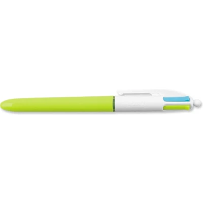 Afbeelding van Bic 4 Colours Fun, balpen, 0,32 mm, pastel inktkleuren, lichaam pastelblauw balpen