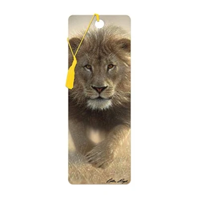 Afbeelding van 3D LiveLife Bladwijzer Eat My Dust from Deluxebase A Lion met lensafbeelding, gelicentieerd door de gerenommeerde kunstenaar Collin Bogle