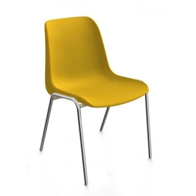 Afbeelding van Kantinestoelen Rome kunststof stapelbaar geel
