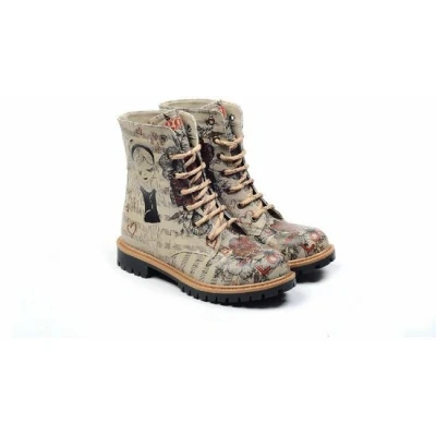 Afbeelding van GOBY Artistic Lace Up Boots Handgemaakt Uniek Design Vegan Comfort Maat 37