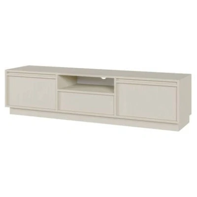 Afbeelding van Selsey Evo RTV kast met twee deuren en een lade 154 cm Zandbeige op sokkel
