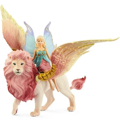 Afbeelding van Schleich bayala elfje op gevleugelde leeuw