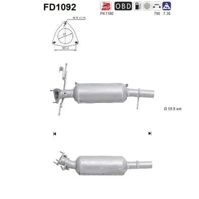 Afbeelding van AS FD1092 Roetfilter Cordieriet LAND ROVER: Freelander 2 Off Road