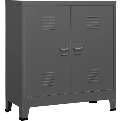 Afbeelding van Archiefkast industrieel 90x40x100 cm staal antracietkleurig