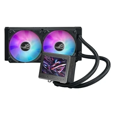 Image de ASUS ROG RYUJIN III 240 ARGB Système de refroidissement liquide processeur avec écran LCD (pour : AM4, LGA1200, LGA1700, AM5, LGA115x Socket) cuivre 120 mm