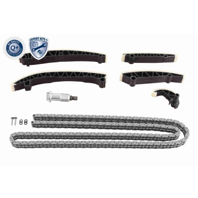 Afbeelding van VAICO V30 10015 BEK Distributiekettingset Met draagrails, kettingspanner voor nokkenas Duplex, kettingslot MERCEDES BENZ: C Class Saloon