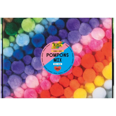 Afbeelding van Pompons Folia 200 gram assorti
