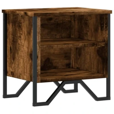 Image de vidaXL Table de chevet chêne fumé 40x30x40 cm bois d&#039;ingénierie848498