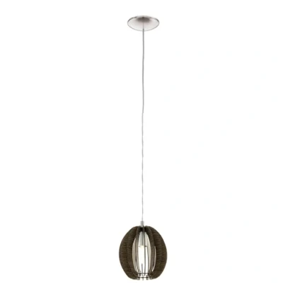 Afbeelding van EGLO Cossano Hanglamp 1 Lichts Ø190mm. Nikkel Mat Donkerbruin