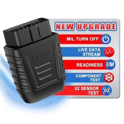 Afbeelding van OBD2 Bluetooth 5.0 draadloze auto diagnostische scanner, lichte rooktest motor prestatietest, motorfoutcodelezer voor iOS en Android (zwart)