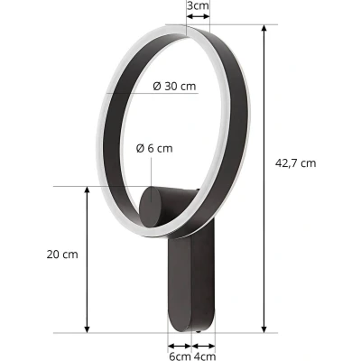 Afbeelding van Lucande LED wandlamp Yekta, direct, zwart, 18W
