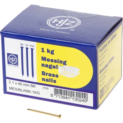 Afbeelding van Hjz Messing nagels bombe kop 2.1 x 40mm 1kg