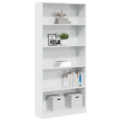 Afbeelding van vidaXL Boekenkast 80x24x176 cm bewerkt hout hoogglans wit