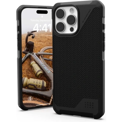Afbeelding van Urban Armor Gear Metropolis LT Hoesje Geschikt voor Apple iPhone 16 Pro Max Compatibel met MagSafe Back Cover Kevlar Zwart