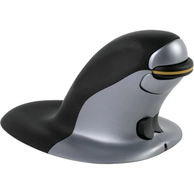 Afbeelding van Fellowes ergonomische muis Penguin, draadloos, small, zwart met grijs