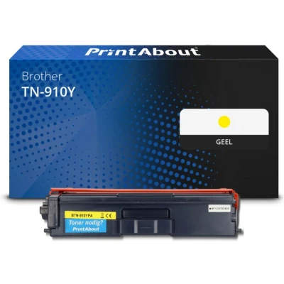 Afbeelding van Huismerk Brother TN 910Y Toner Geel Extra hoge capaciteit
