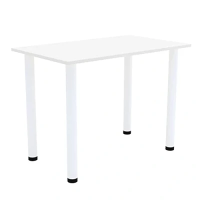Afbeelding van AKKE Eettafel, keukenmeubels, met industriële tafelpoten, wit, 90 cm x 60