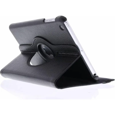 Afbeelding van Tablet Hoes Geschikt voor iPad Mini 1 (2012) / 2 (2013) 3 (2014) 360 Draaibare Bookcase Zwart