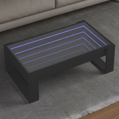 Afbeelding van vidaXL Salontafel met Infinity LED 90x53x30 cm zwart