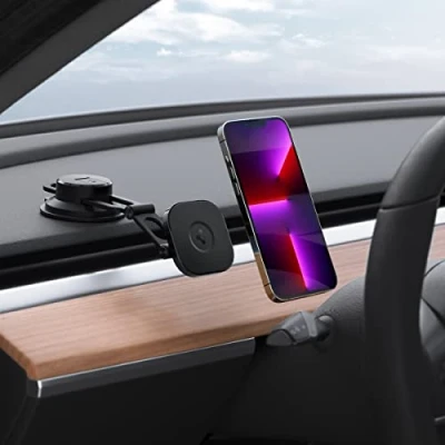 Afbeelding van Spigen OneTap 3 ITS35 (MagFit) Telefoonhouder Compatibel met MagSafe Magnetische Raam/Dashboard Houder Auto Verstelbaar Zwart