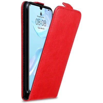 Afbeelding van Cadorabo Hoesje geschikt voor Huawei P30 in APPEL ROOD Beschermhoes flip design Case Cover met magnetische sluiting