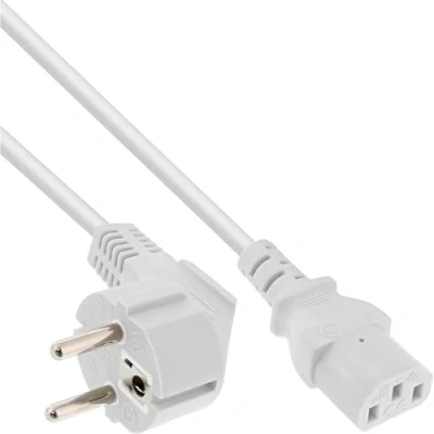 Afbeelding van InLine 16650W elektrische kabel wit 0,5 m CEE7/7 stekker C13 (0,5 m, mannelijke connector/female connector, CEE7/7, stekker, wit)