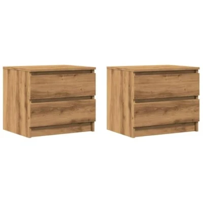 Afbeelding van vidaXL Nachtkastjes 2 st 50x40x43.5 cm bewerkt hout artisanaal eiken