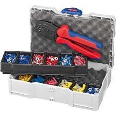 Afbeelding van Knipex 97 90 21 Krimptang Geïsoleerde kabelschoenen, connectoren (male), stootverbinders 0.5 tot 6 mm² Incl. krimp assortiment met