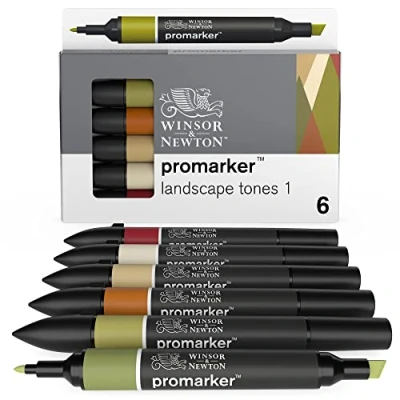 Afbeelding van Winsor &amp; Newton ProMarker markeerstiften, set van 6 groene tinten