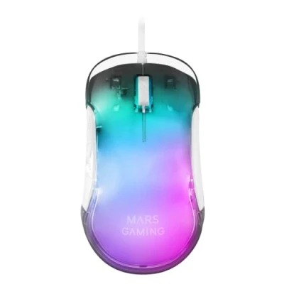 Image de Souris MarsGaming MMGLOWW Avec Fil USB 12800DPI Jeux 7 Boutons Blanc