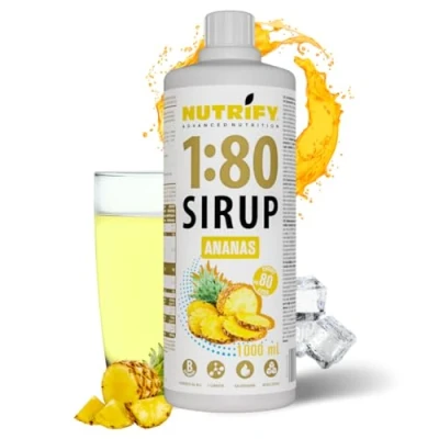 Afbeelding van NUTRIFY Vital Fitness Drink 1:80 siroop 1 L ananas, geconcentreerde drank met vitaminen en carnitine zonder suiker geeft 80 liter caloriearme sportdrank, 1000 ml