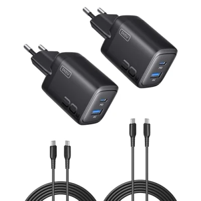 Afbeelding van INIU Oplader USB C 30 W [2 stuks] 2 poort [USB + A] iPhone snelladerstekker met kabel, multi sector PD+QC type adapter voor 16, 15 Pro Max, iPad, Samsung Galaxy S24 Ultra