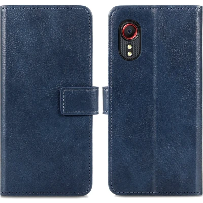 Afbeelding van iMoshion Hoesje Geschikt voor Samsung Galaxy Xcover 5 Met Pasjeshouder Luxe Bookcase Donkerblauw
