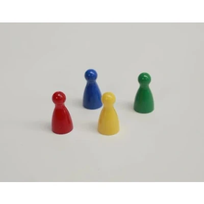 Afbeelding van Pionnen 4 kleurenmix Rood/geel/groen/blauw 100 stuks