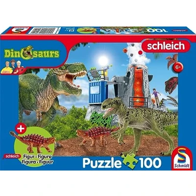 Afbeelding van Schmidt Spiele 56462 dinosaurussen, dinosaurussen uit de prehistorie, 100 stuks, met add on (een origineel Saichania figuur, mini)