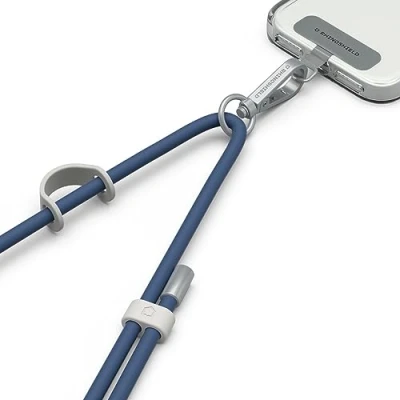 Afbeelding van RHINOSHIELD duurzaam TPU telefoonkoord, waterdicht, extra gesp voor het ophangen van accessoires, en verstelbaar koord (adapter telefoonkoord inbegrepen), marineblauw