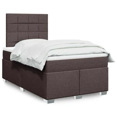 Image de vidaXL Sommier à lattes de lit avec matelas Marron foncé 120x200 cm