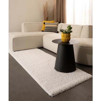Afbeelding van Hoogpolig Vloerkleed Shaggy Trend Effen Wit 80x250 Cm