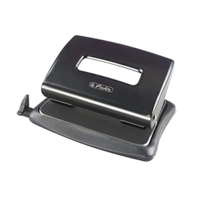 Afbeelding van Herlitz 1610492 perforator 1,6 mm met aanslag. Zwart metaal