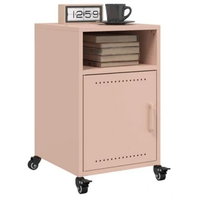 Afbeelding van Nachtkastjes 2 st 36x39x59 cm staal roze