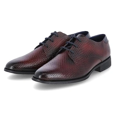 Afbeelding van bugatti Zavinio Veterschoenen, Heren, Maat: 43, Bordeaux Leer