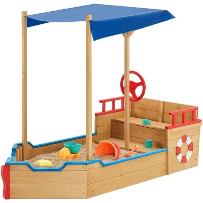 Afbeelding van Houten Speelzandbak Piratenschip Incl. Bodemplaat